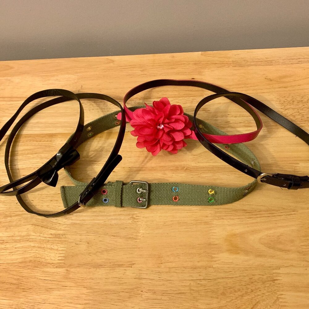 GIRL'S BELTS (5), Great Condition!, Bundle of Various Sizes, Patent Leather etc.